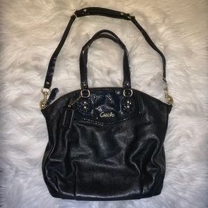 COACH Black and Gold Leather Bag
